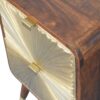 Avora Brass Embossed 2 Drawer Chestnut Nightstand - Image 5