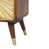 Avora Brass Embossed 2 Drawer Chestnut Nightstand - Image 7