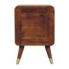 Avora Brass Embossed 2 Drawer Chestnut Nightstand - Image 9