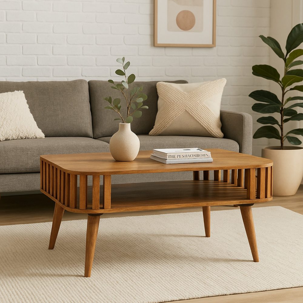 Slatted Oak-ish Coffee Table - Image 8