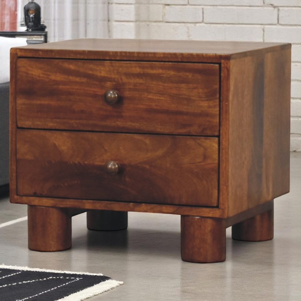 Tula 2 Drawer Chestnut Nightstand - Image 9