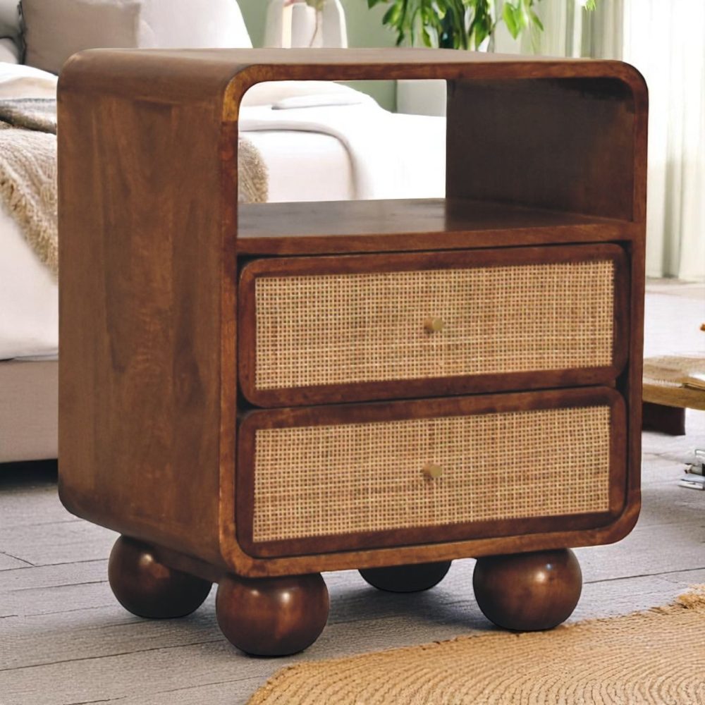 Larissa 2 Drawer Chestnut Nightstand - Image 9