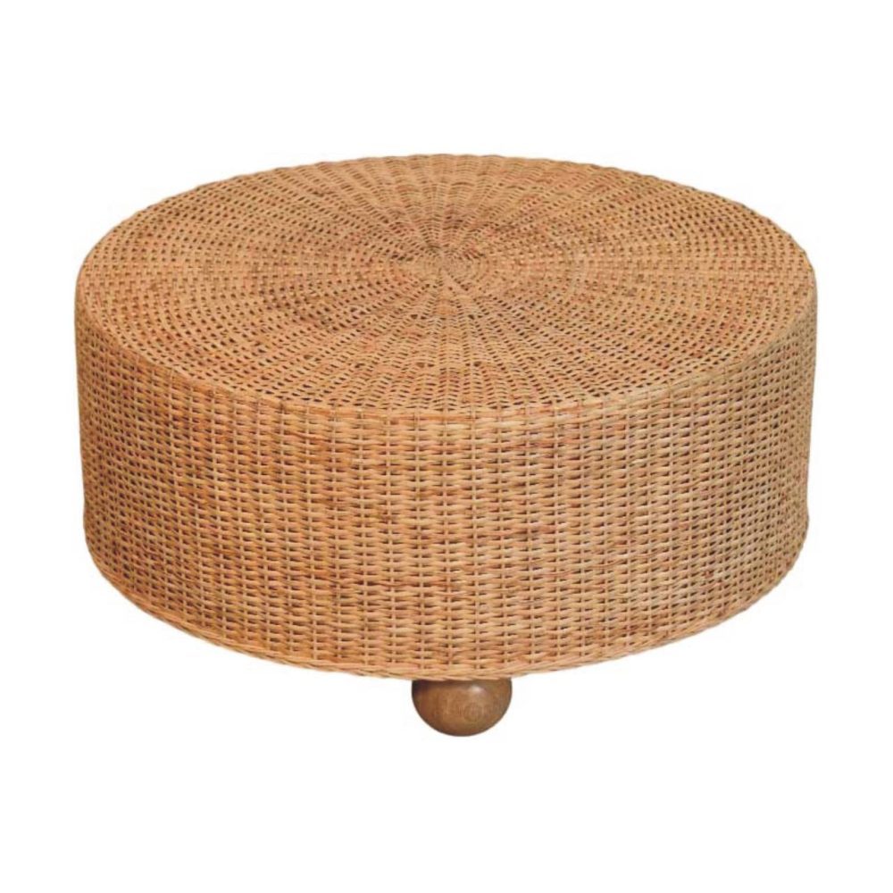 Regency Round Woven Coffee Table with Ball Feet - Image 2