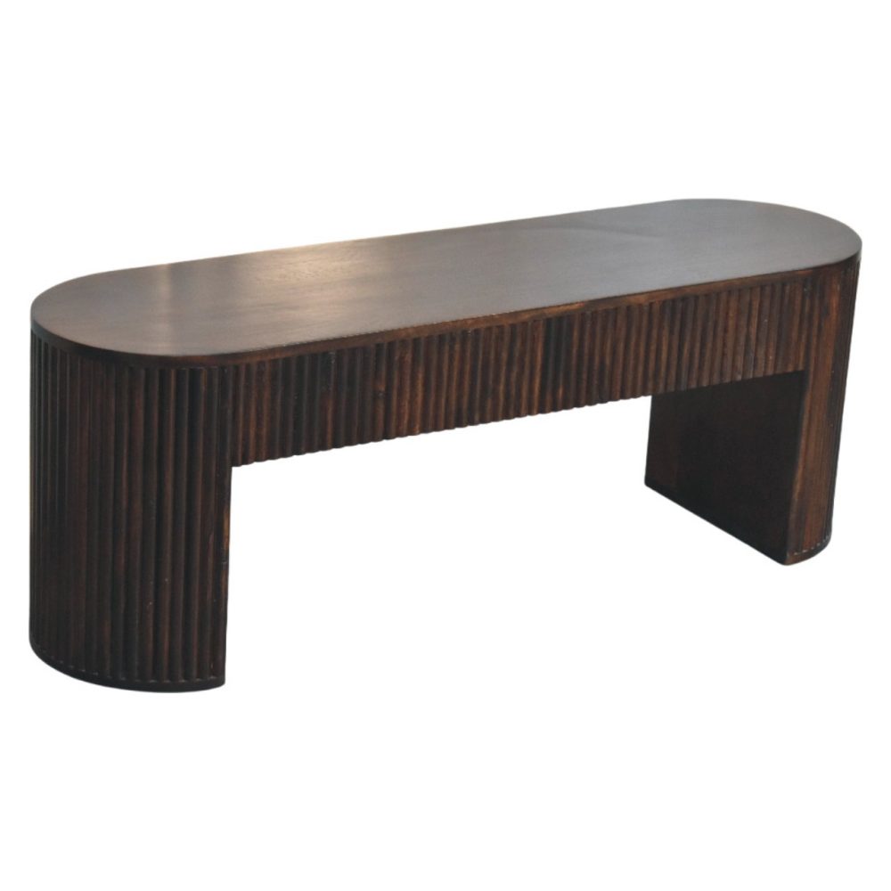 Velvet Mocha Fluted Bench - Image 7