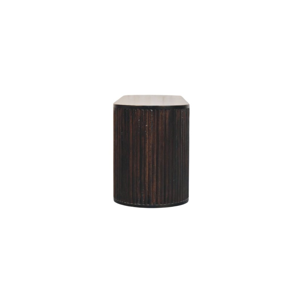 Velvet Mocha Fluted Bench - Image 9