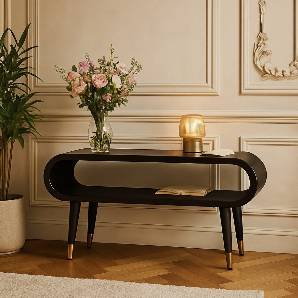 Curved Edge Media with Brass Accents - Image 9