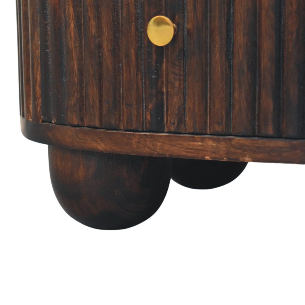 Curved Fluted 3-Drawer Bedside - Image 7