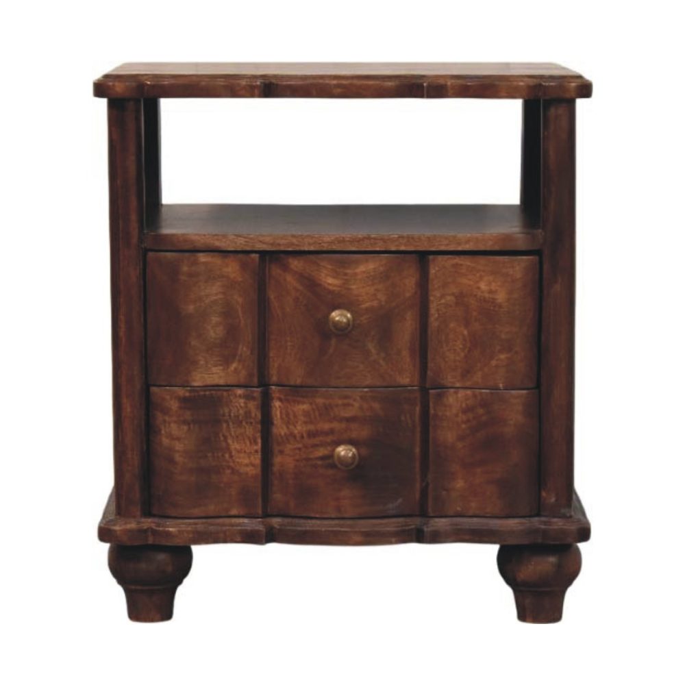 2-Drawer Bedside with Open Shelf