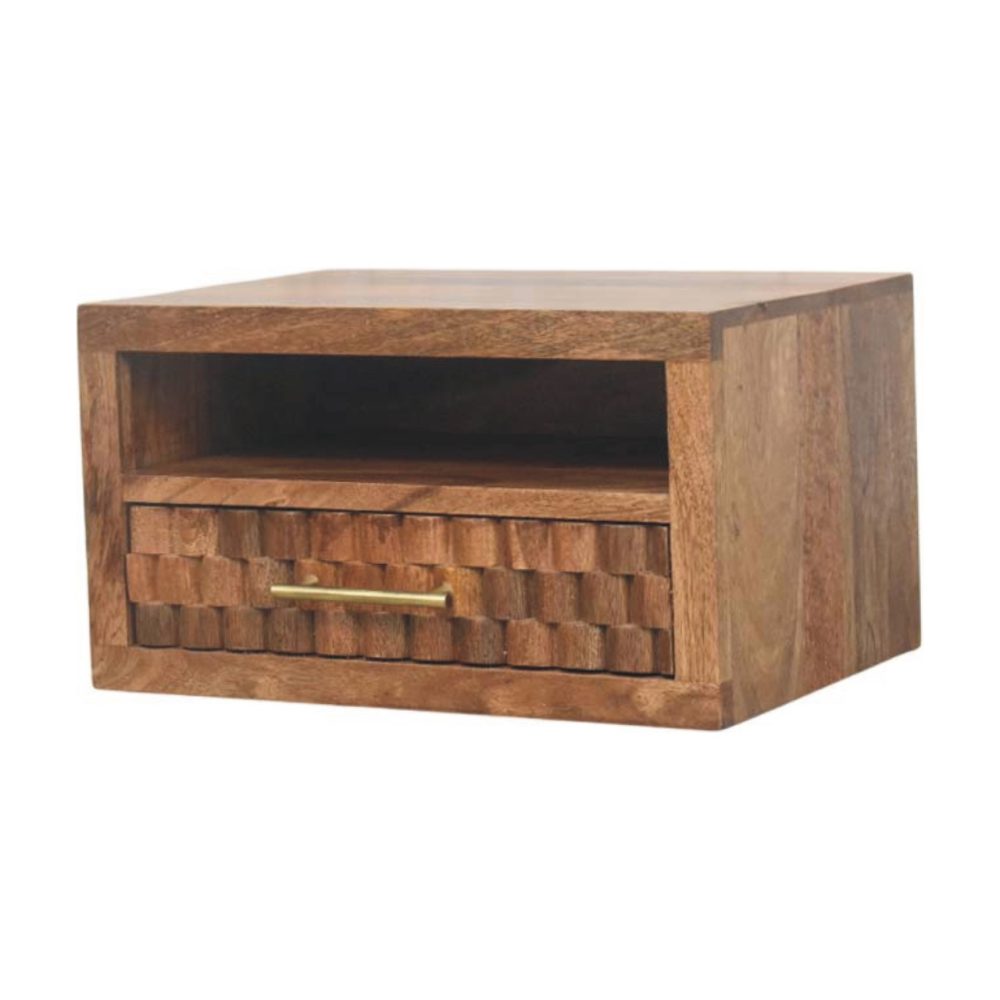Arno Wall-Mounted Nightstand in Golden Teak - Image 3