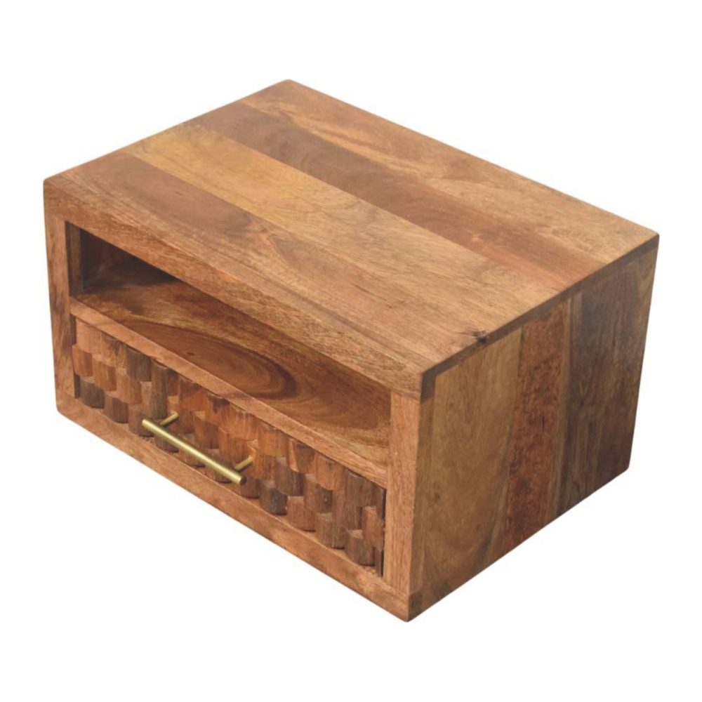 Arno Wall-Mounted Nightstand in Golden Teak - Image 5