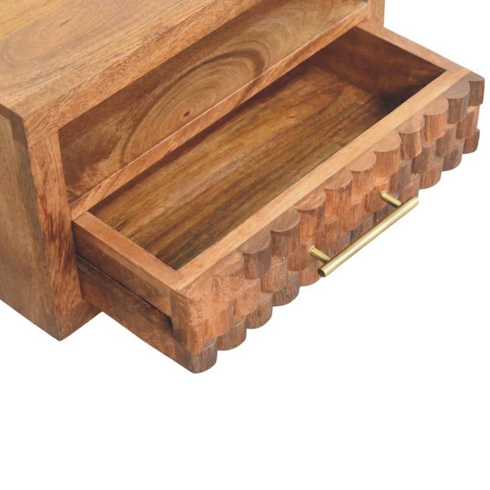 Arno Wall-Mounted Nightstand in Golden Teak - Image 7