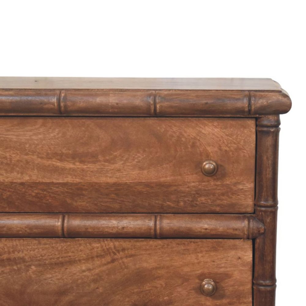 Bamboo Carved 3-Drawer Chest - Image 4