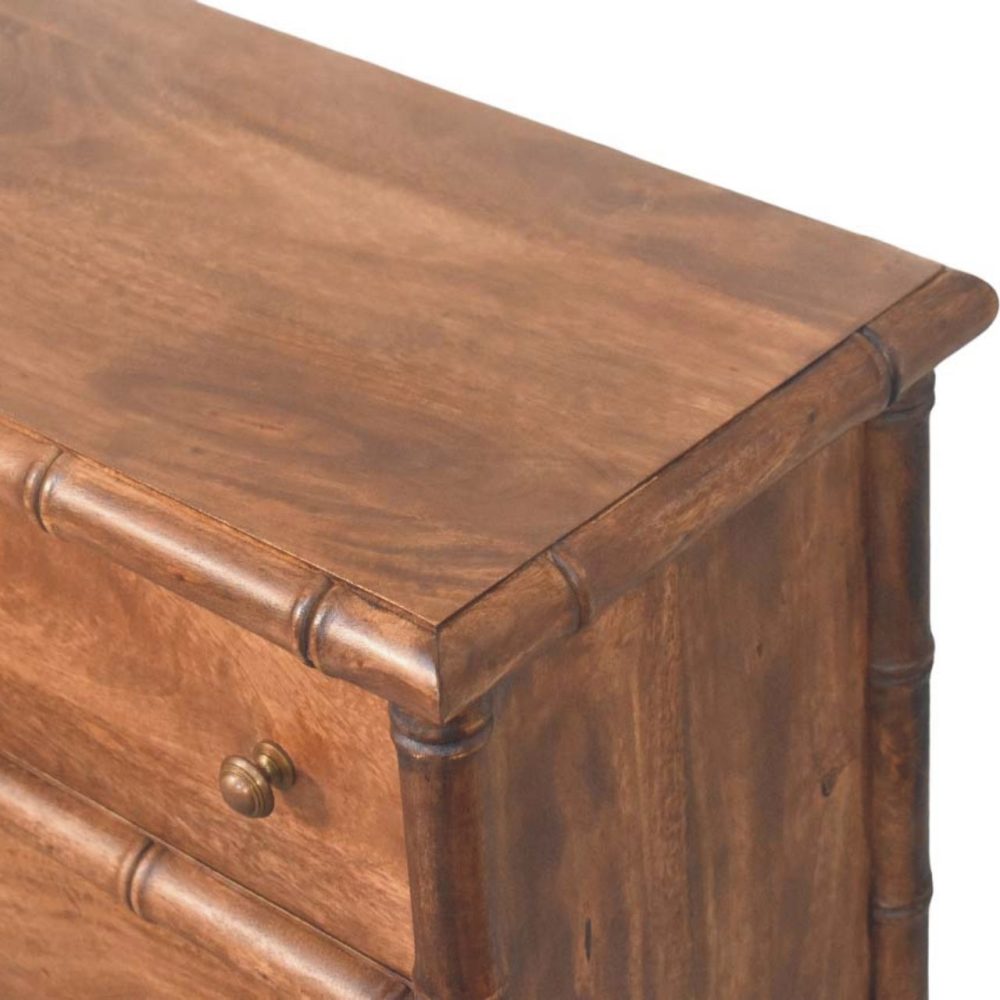 Bamboo Carved 3-Drawer Chest - Image 5