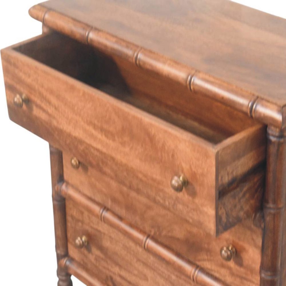 Bamboo Carved 3-Drawer Chest - Image 6