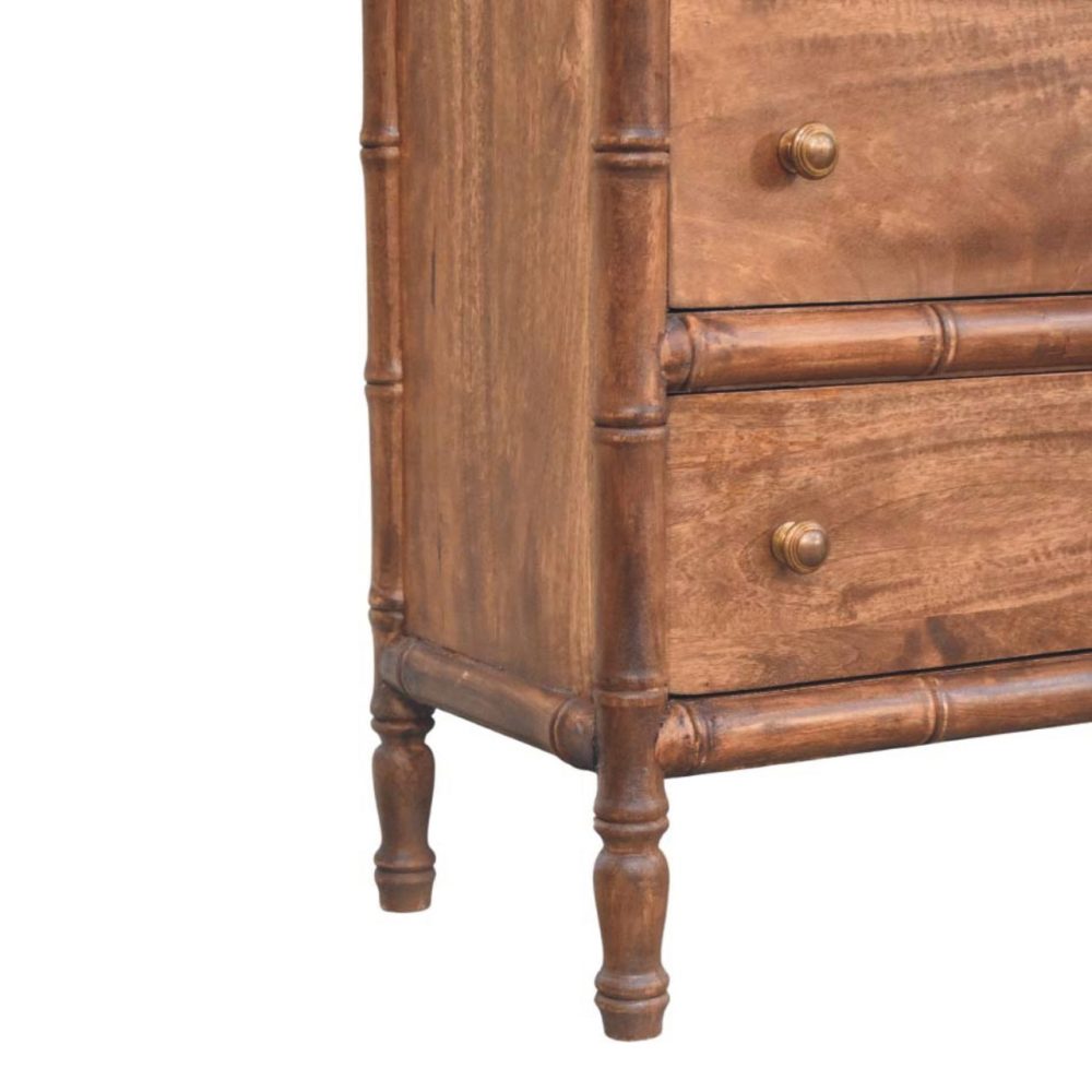 Bamboo Carved 3-Drawer Chest - Image 7