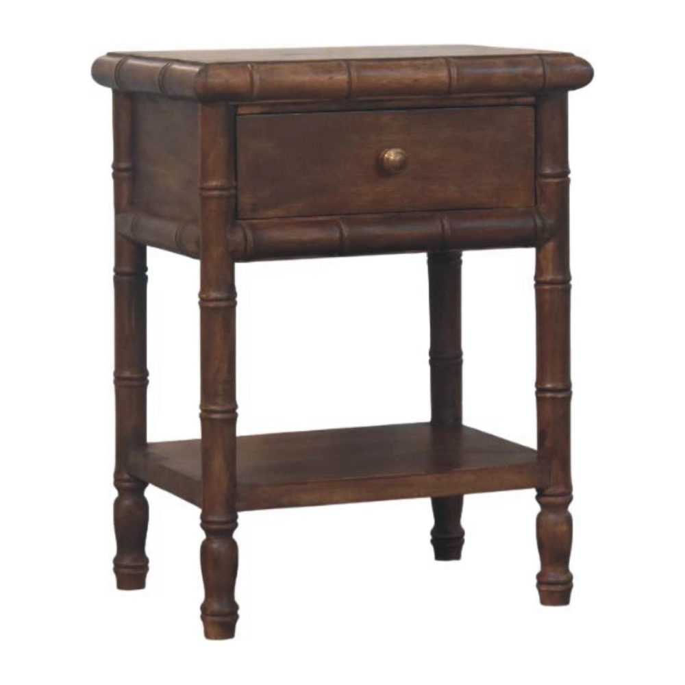 Bamboo Carved Bedside Table - Image 2