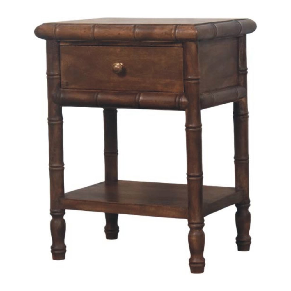 Bamboo Carved Bedside Table - Image 3