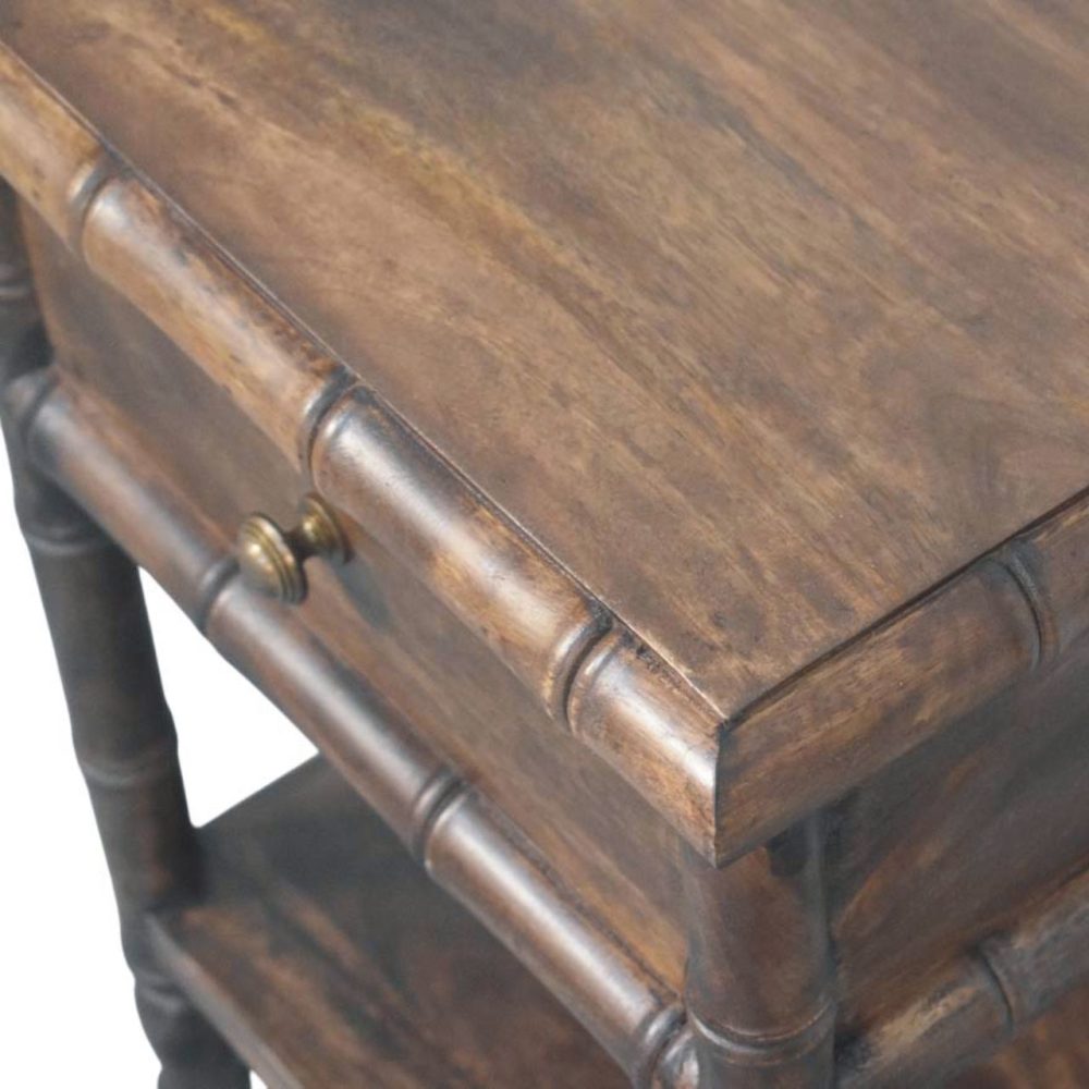 Bamboo Carved Bedside Table - Image 5