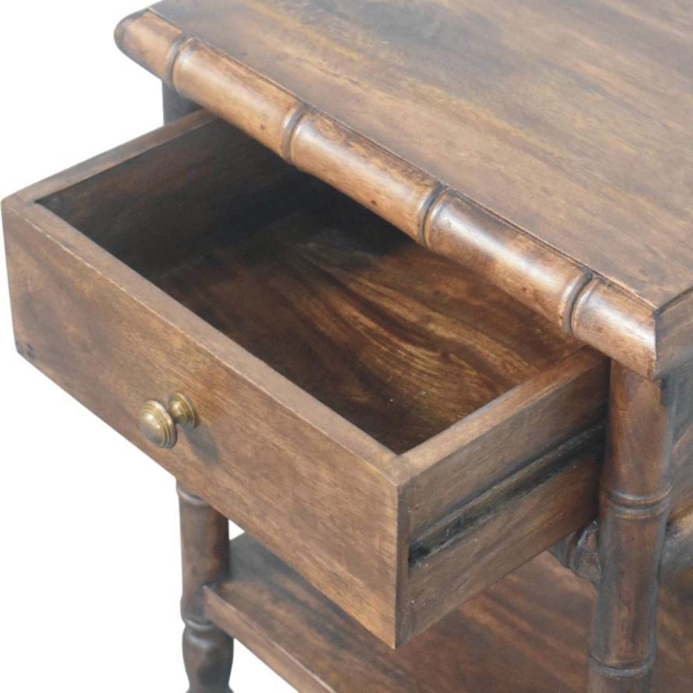 Bamboo Carved Bedside Table - Image 6