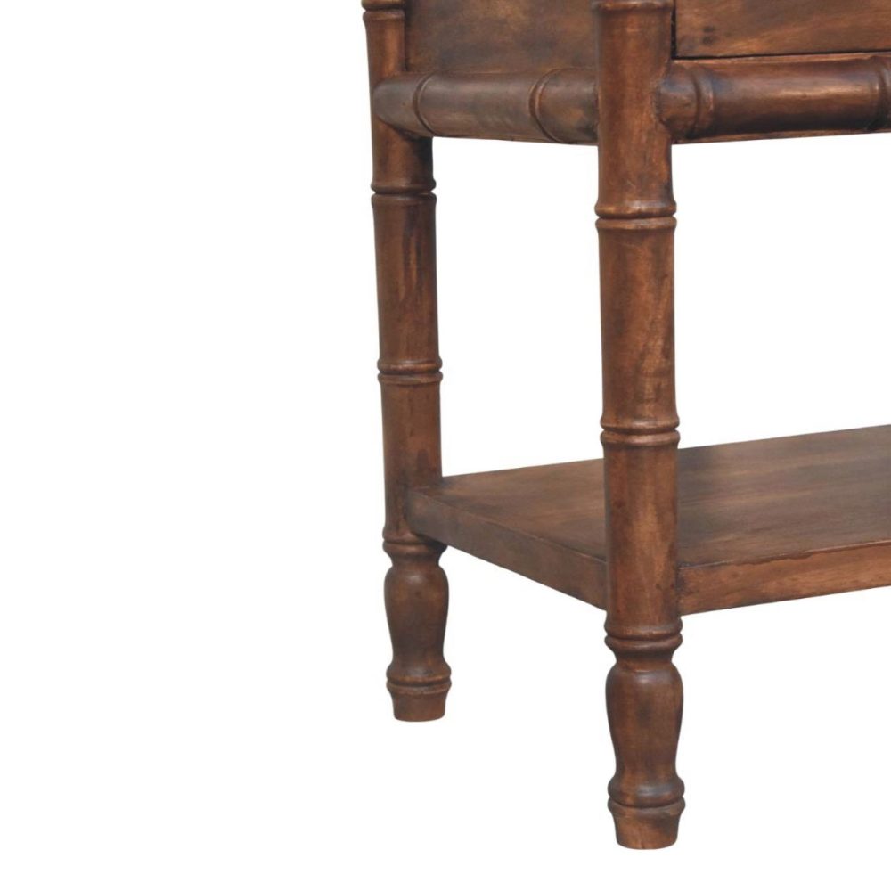 Bamboo Carved Bedside Table - Image 7