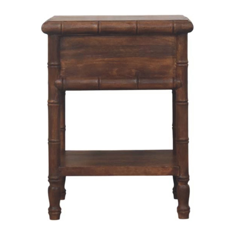 Bamboo Carved Bedside Table - Image 9