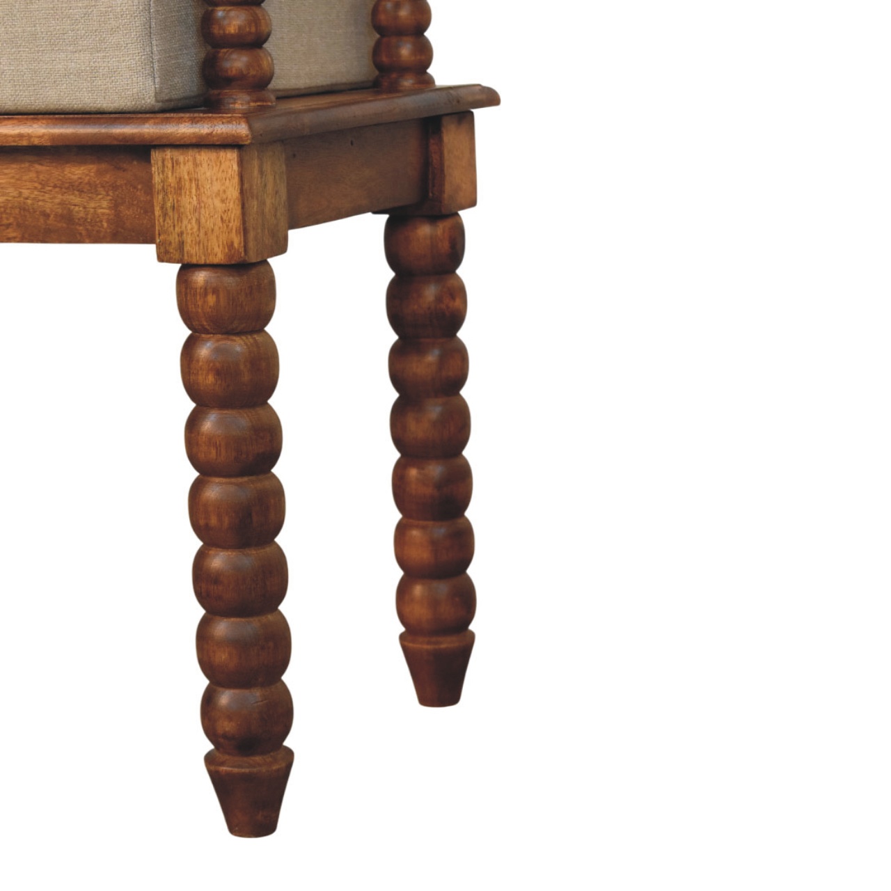 Amber Oak Mud Linen Bench - Image 9